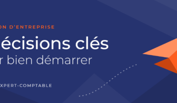 Visuel Livo : créer son entreprise, 5 décisions clés pour bien démarrer, avec un avion en papier orange