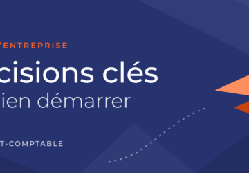 Visuel Livo : créer son entreprise, 5 décisions clés pour bien démarrer, avec un avion en papier orange